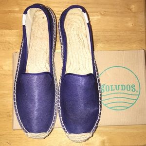 Platform Espadrilles “Blue” Calf Hair